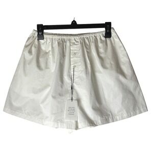 Lovers and Friends Shorts Women Small White Cotton Button‎ Front Boxers Sleep